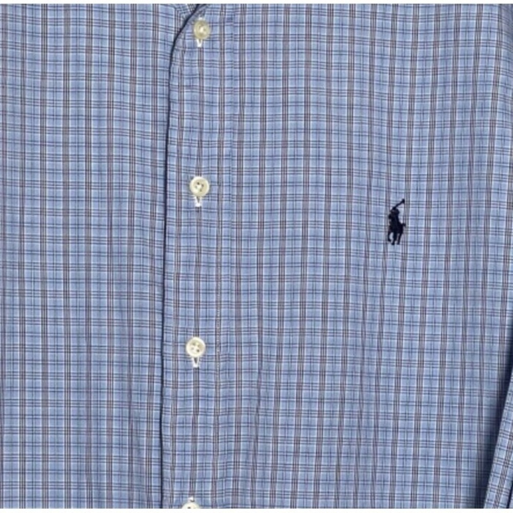Ralph Lauren‎ Oxford Shirt Men's 18 34/35 Blue Yarmouth Pinpoint  Vintage